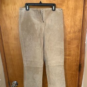 100% Leather Beige Pants